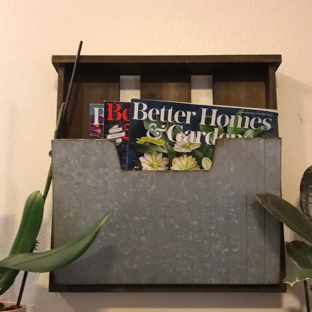 NWT Natural Galvanized Wall Pocket 13x 14